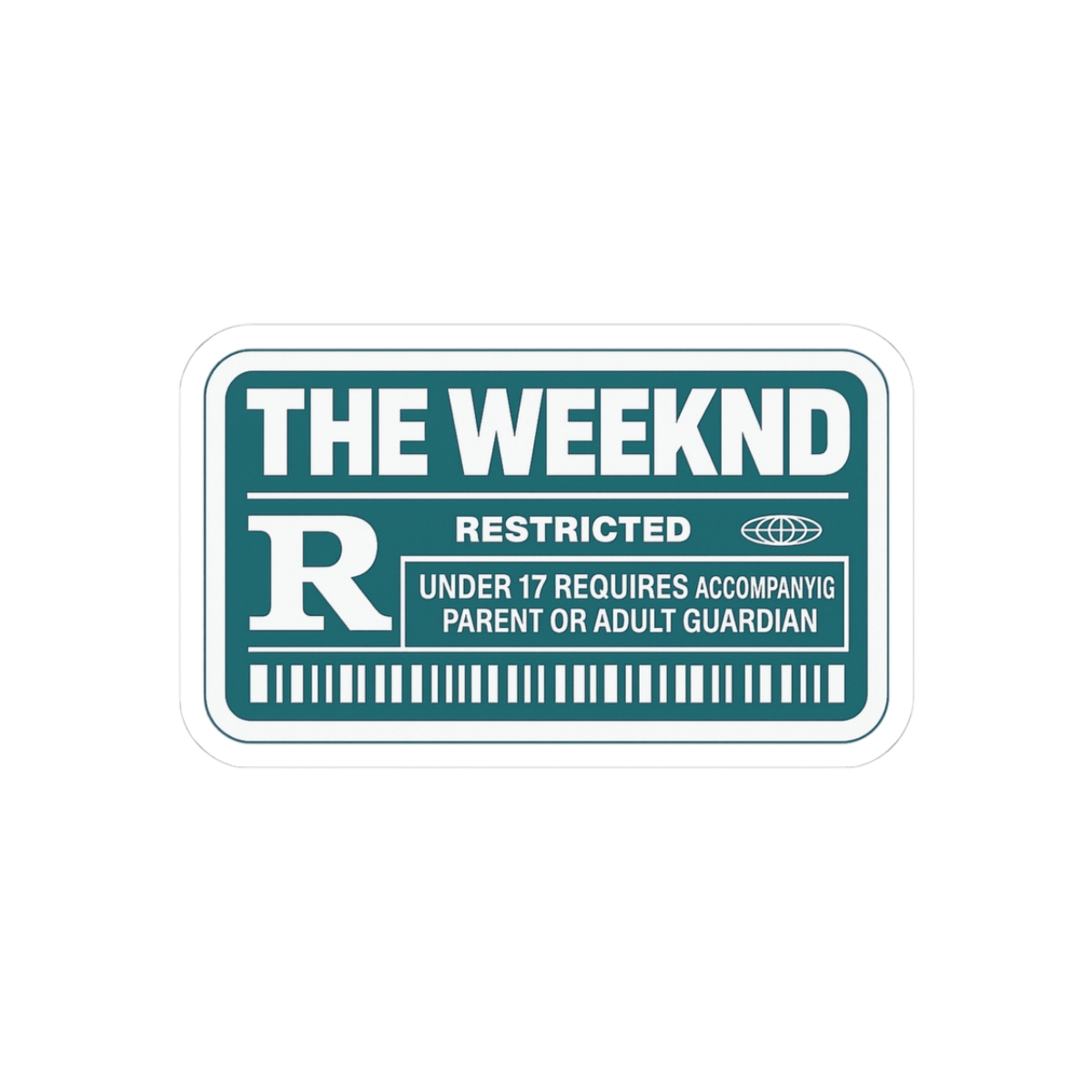 The Weeknd Restricted Minimalist Vinyl Sticker - Official stickers merchandise